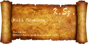 Kuli Szabina névjegykártya