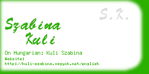 szabina kuli business card